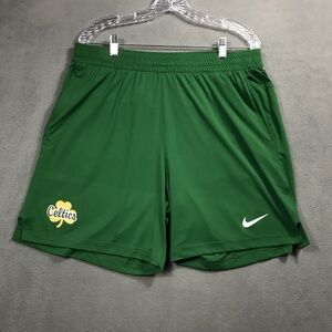 Nike Dri-Fit Athletic Basketball Shorts Celtics Green Mens Large 3 Pocket